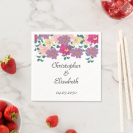 Elegante Bloemige Persoonlijke Huwelijk Servet