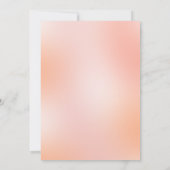 Elegante bloemige perzik- en stoffig blauwe trouw  kaart (Achterkant)