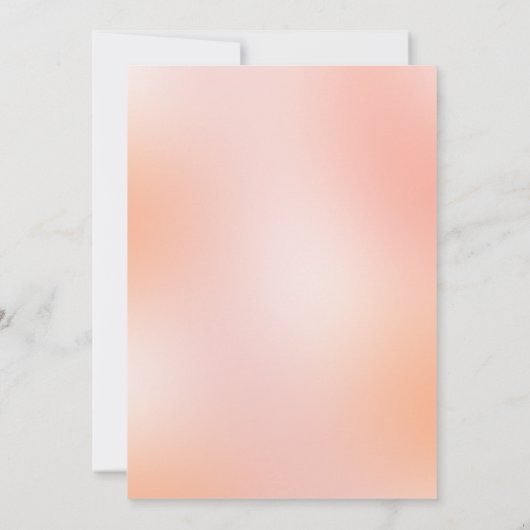 Elegante bloemige perzik- en stoffig blauwe trouw  kaart (Achterkant)