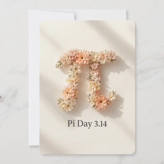 Elegante bloemige Pi-dag uitnodiging (Voorkant)