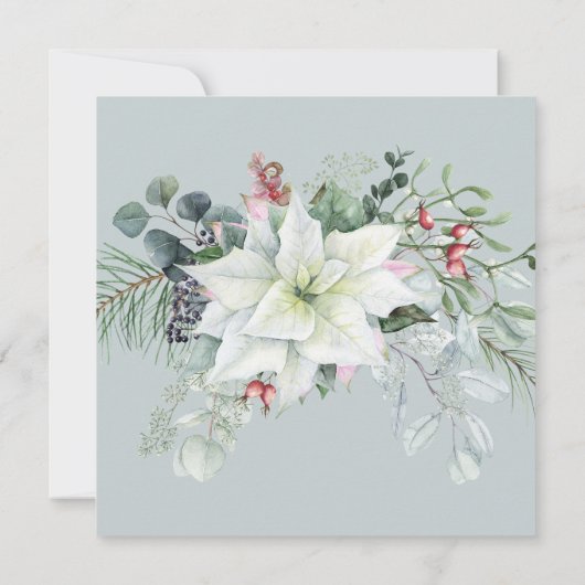 Elegante Bloemige Poinsettia 70e Verjaardag Decemb Kaart (Achterkant)