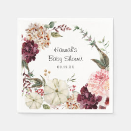 Elegante Bloemige Pompoen | Baby Shower Servet