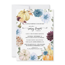 Elegante Bloemige Pompoen | Herfst Baby Shower