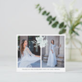 Elegante Bloemige Quinceanera Dankjewel Met Twee F Briefkaart (Staand voorkant)