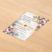 Elegante Bloemige Quinceañera Uitnodiging – Bewerk (Laagn)