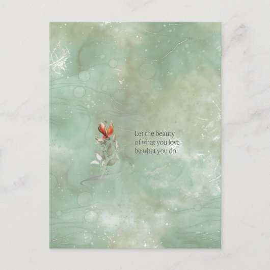 Elegante bloemige quote briefkaart (Voorkant)