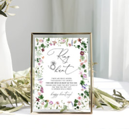 Elegante bloemige ring zoek bridal shower spelbord poster