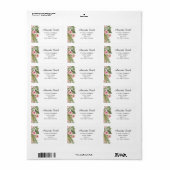 Elegante bloemige roos zomer adreslabels etiket (Full Sheet)