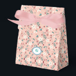 Elegante bloemige roze  bedankdoosjes<br><div class="desc">Voedsel en drank Favor doos,  waterfles label set,  Voedsel en drank op maat gemaakte Favor doos waterfles label set</div>