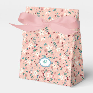 Elegante bloemige roze bedankdoosjes