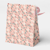 Elegante bloemige roze bedankdoosjes (Achterkant)