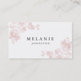 Elegante Bloemige Roze Blos Visitekaartje