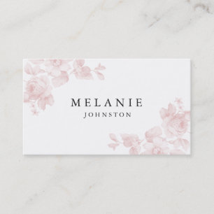 Elegante Bloemige Roze Blos Visitekaartje