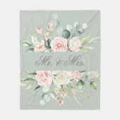 Elegante bloemige roze blos waterverf meneer & mev fleece deken (Voorkant)