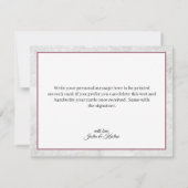 Elegante bloemige roze en witte pioenen bedankkaart (Achterkant)