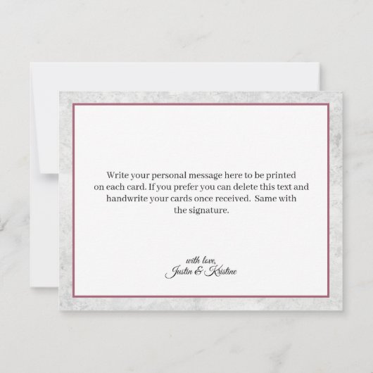 Elegante bloemige roze en witte pioenen bedankkaart (Achterkant)