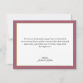 Elegante bloemige roze en witte pioenen bedankkaart (Achterkant)