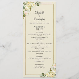 Elegante bloemige roze gouden lijst voor huwelijks menu