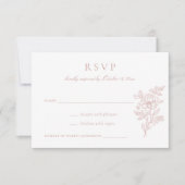 Elegante Bloemige Roze Huwelijks-RSVP Uitnodiging (Voorkant)