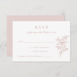 Elegante Bloemige Roze Huwelijks-RSVP Uitnodiging