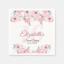 Elegante bloemige roze Sweet 16