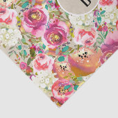 Elegante Bloemige Rustieke Kraft Monogram Shabby C Tissuepapier (Detail)