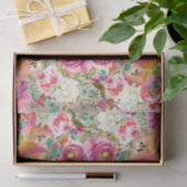 Elegante Bloemige Rustieke Kraft Monogram Shabby C Tissuepapier (Geschenk)
