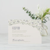 Elegante bloemige rustieke trouwontvangstkaart kaart (Staand voorkant)