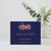 Elegante bloemige save the date aankondiging postk (Staand voorkant)