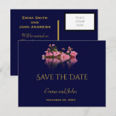 Elegante bloemige save the date aankondiging postk (Voorkant / Achterkant)