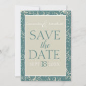 Elegante bloemige 'save the date'-aankondigingskaa aankondiging (Voorkant)