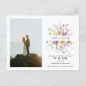 Elegante Bloemige Save The Date-ansichtkaart Aankondigingskaart (Voorkant)