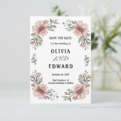 Elegante Bloemige Save the Date-Huwelijk Date (Staand voorkant)
