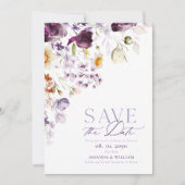 Elegante Bloemige Save the Date Kaart (Voorkant)