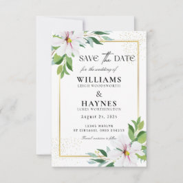 Elegante Bloemige Save the Date Kaart