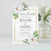 Elegante Bloemige Save the Date Kaart (Staand voorkant)