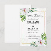 Elegante Bloemige Save the Date Kaart (Voorkant / Achterkant)