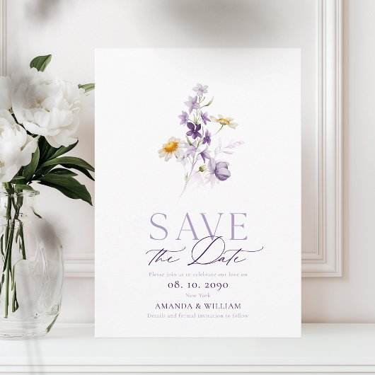 Elegante Bloemige 'Save the Date'-kaart Save The Date