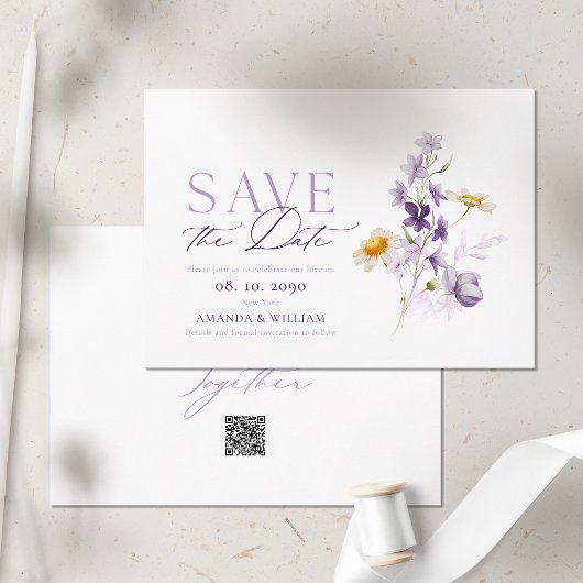 Elegante Bloemige 'Save the Date'-kaart Save The Date