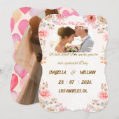 Elegante Bloemige 'Save the Date'-kaart Save The Date (Voorkant / Achterkant)