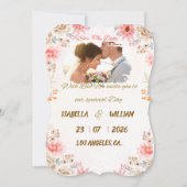 Elegante Bloemige 'Save the Date'-kaart Save The Date (Voorkant)