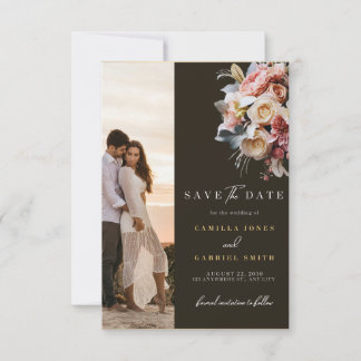 Elegante bloemige "Save the Date" moderne trouwkaa Save The Date