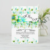 Elegante bloemige save the date sjabloon, wilde bl (Staand voorkant)