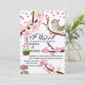 Elegante bloemige save the date sjabloon, wilde bl (Staand voorkant)