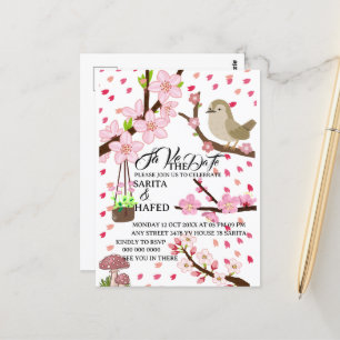 Elegante bloemige save the date sjabloon, wilde bl briefkaart