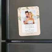 Elegante Bloemige "Save the Date" Trouwfoto Magneet