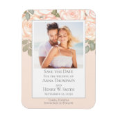 Elegante Bloemige "Save the Date" Trouwfoto Magneet (Verticaal)