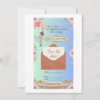Elegante bloemige "Save the Date" trouwkaart Save The Date