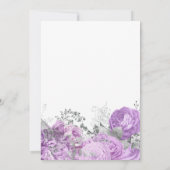 Elegante Bloemige Script Lila Zilveren Bruids Brun Kaart (Achterkant)