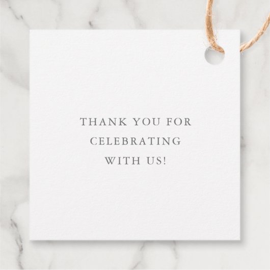 Elegante Bloemige Script Roze Bruidsuitnodiging Bedankjes Labels (Achterkant)